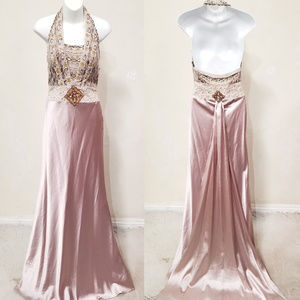Hand Embellished Metallic Gown by an Artisan